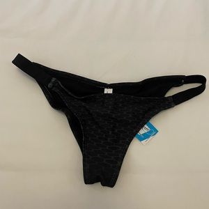 NWT Black bikini bottom with subtle fishing design